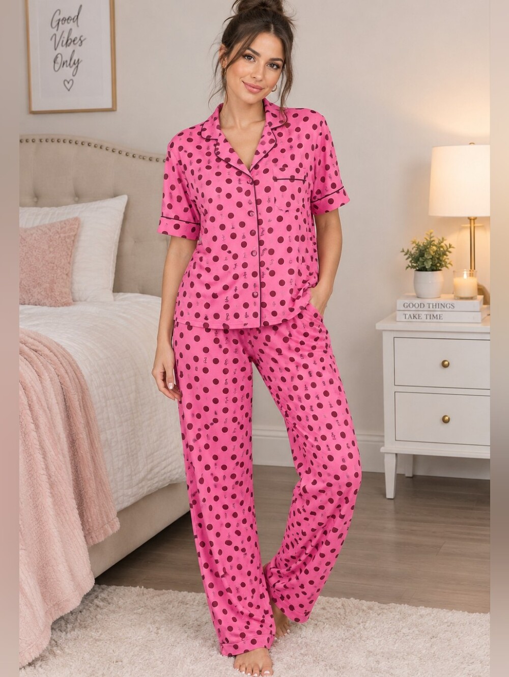 NWT Huicy Couture Short Sleeve 2 Piece Pj SEt Size M